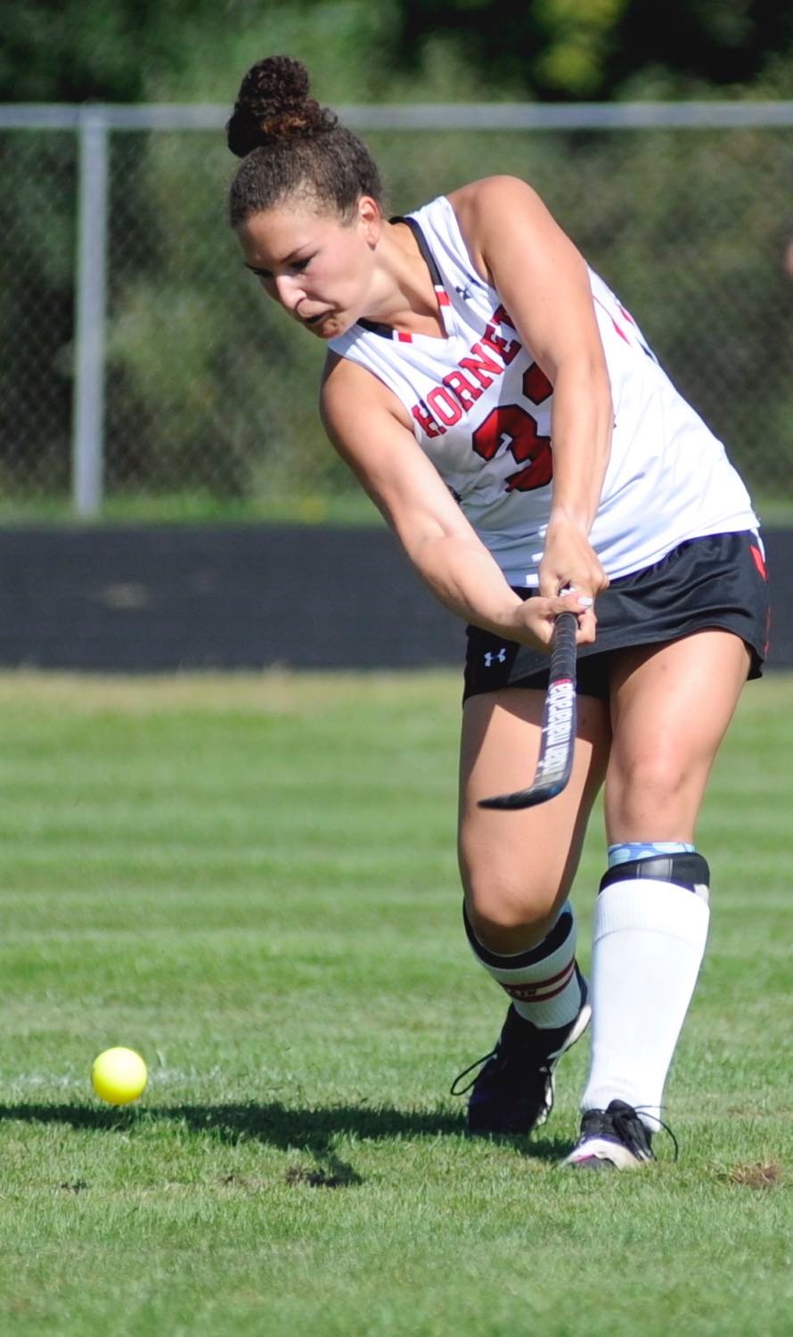 Honesdale’s co-captain, senior Rowan Murray, scored in the first half of the Lady Hornets’ 5-0 win over the Lady Buckhorns of Wallenpaupack Area High School.